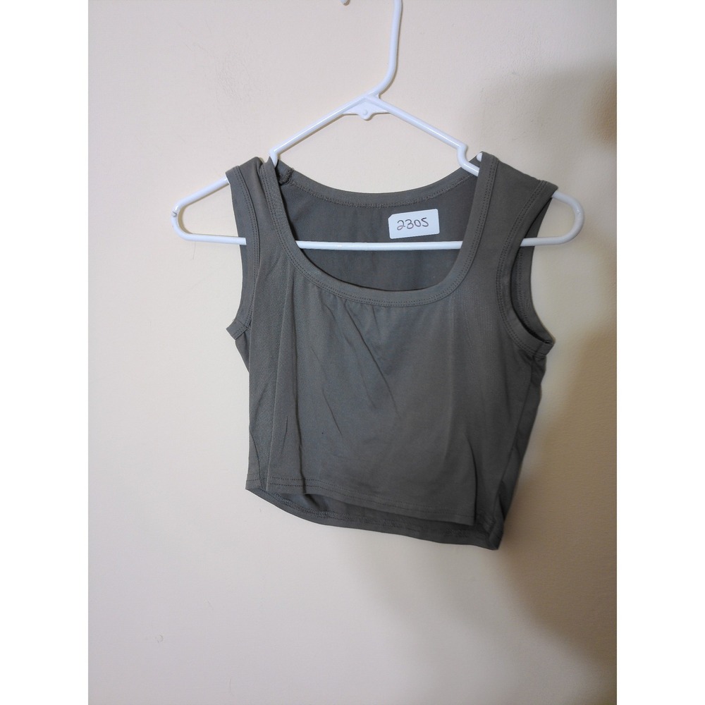 Unbranded Crop Tank Top Women Small Olive Green Minimalist Sleeveless Basic